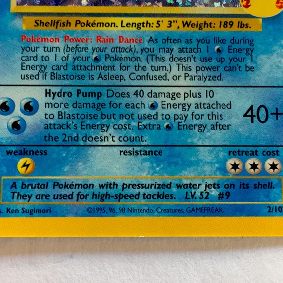 First Edition Pokémon Blastoise. *In Mint condition* - Picture 3 of 7